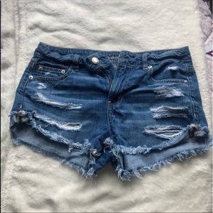 American Eagle Distressed “Tomgirl Shortie” Shorts
